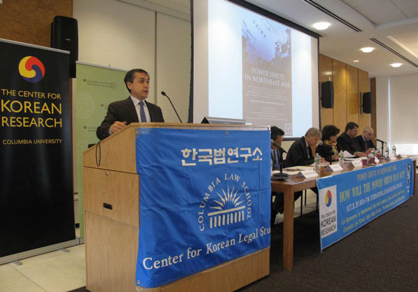 Professor Charles Armstrong giving the keynote address at the Power Shifts in Northeast Asia conference