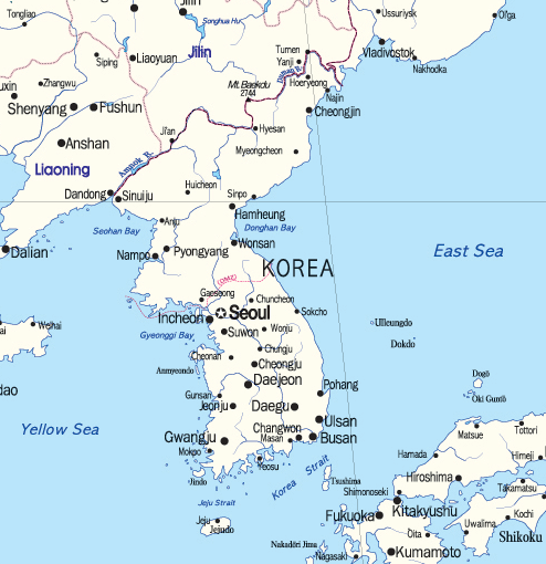 map of korea